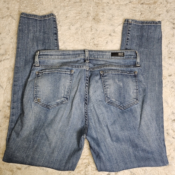 Kut From The Kloth Mid Rise Distressed Medium Wash Jeans Size 8 - Picture 6 of 11